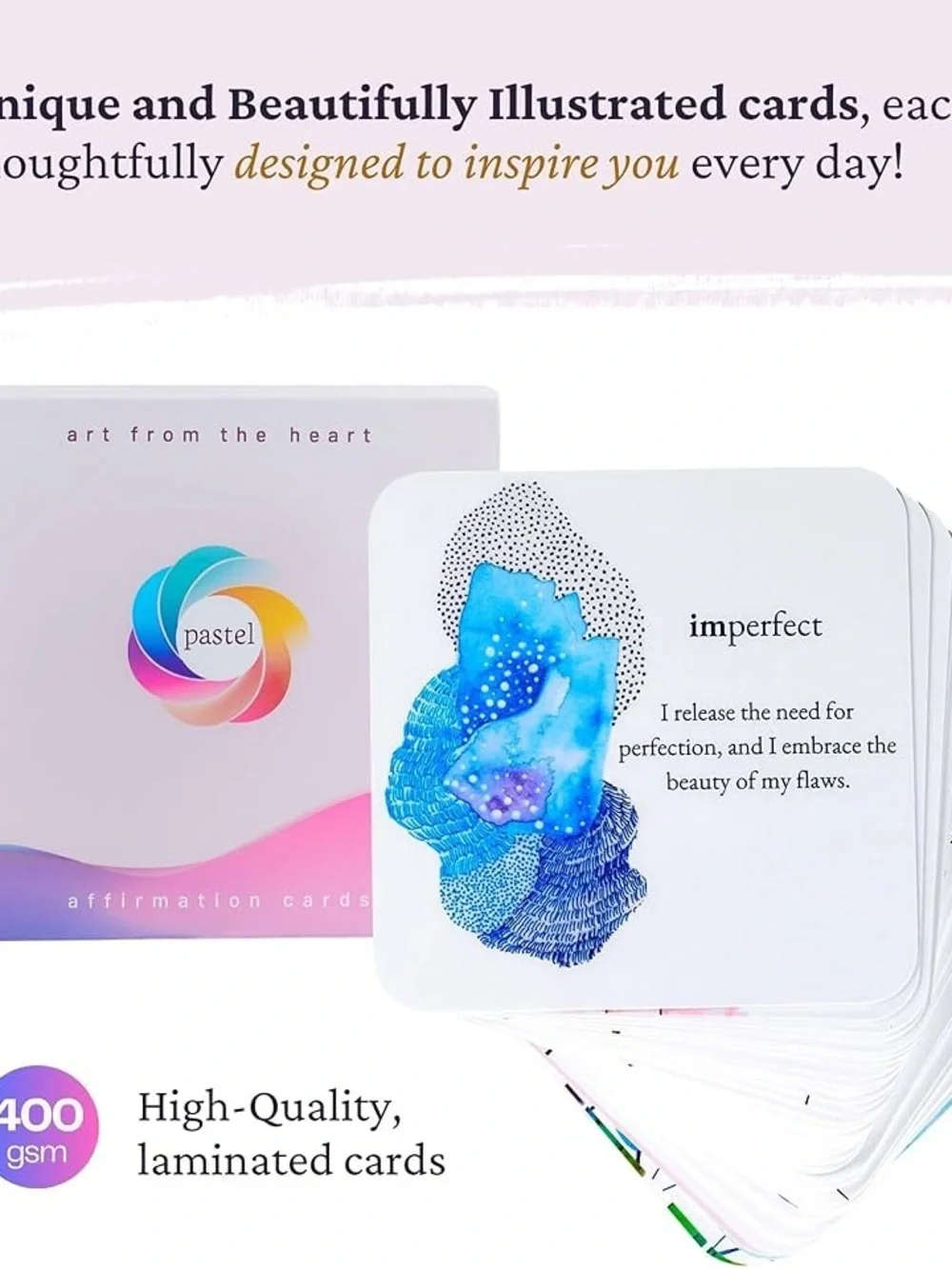 NWOT Pastel Affirmation Cards 46pc Inspirational Motivational Mindfulness - Picture 14 of 16